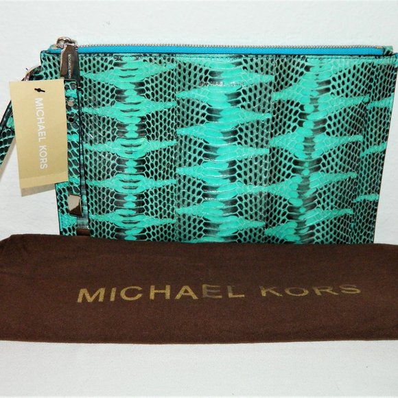 Michael Kors Python Over-Sized Clutch - Picture 1 of 9